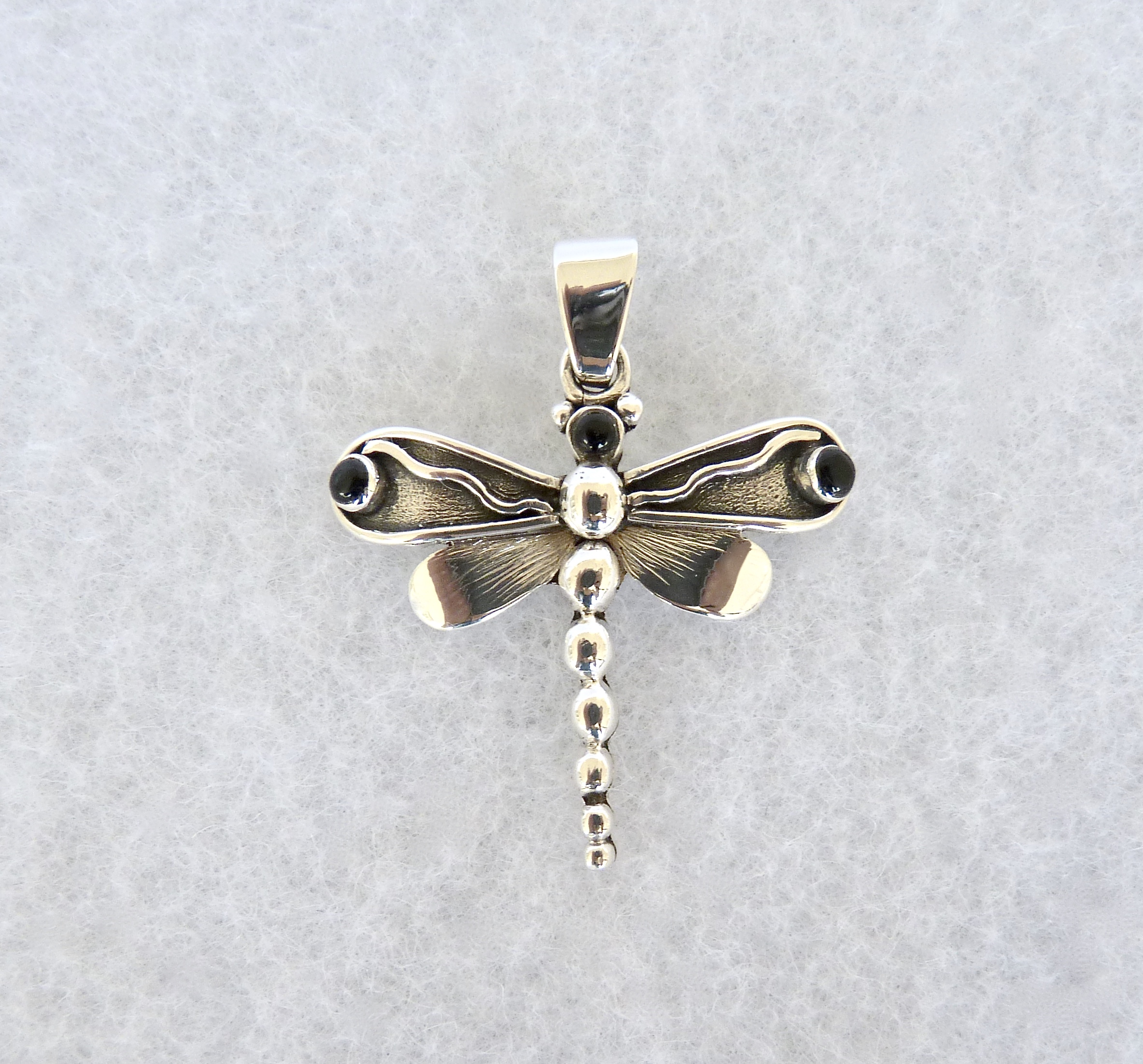 Fly dragonfly fly sterling silver pendant